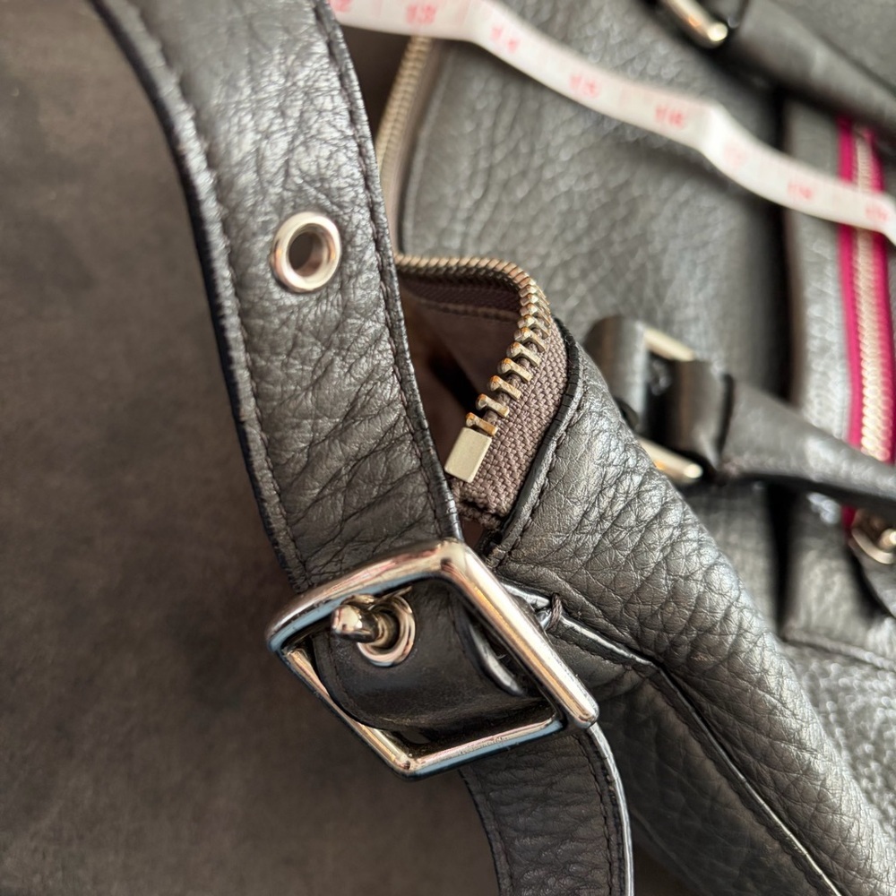 Coach Legacy Molly Large 2012 Gray Pebbled Leather Satchel Pink Zip 20201 - Picture 9 of 12